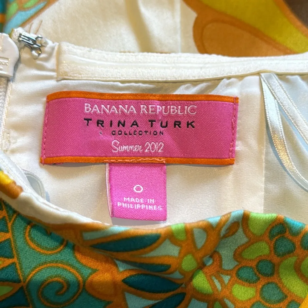 Trina Turk for Banana Republic Blue Pisces Printed Cora Strapless Dress Size 0 - Image 11