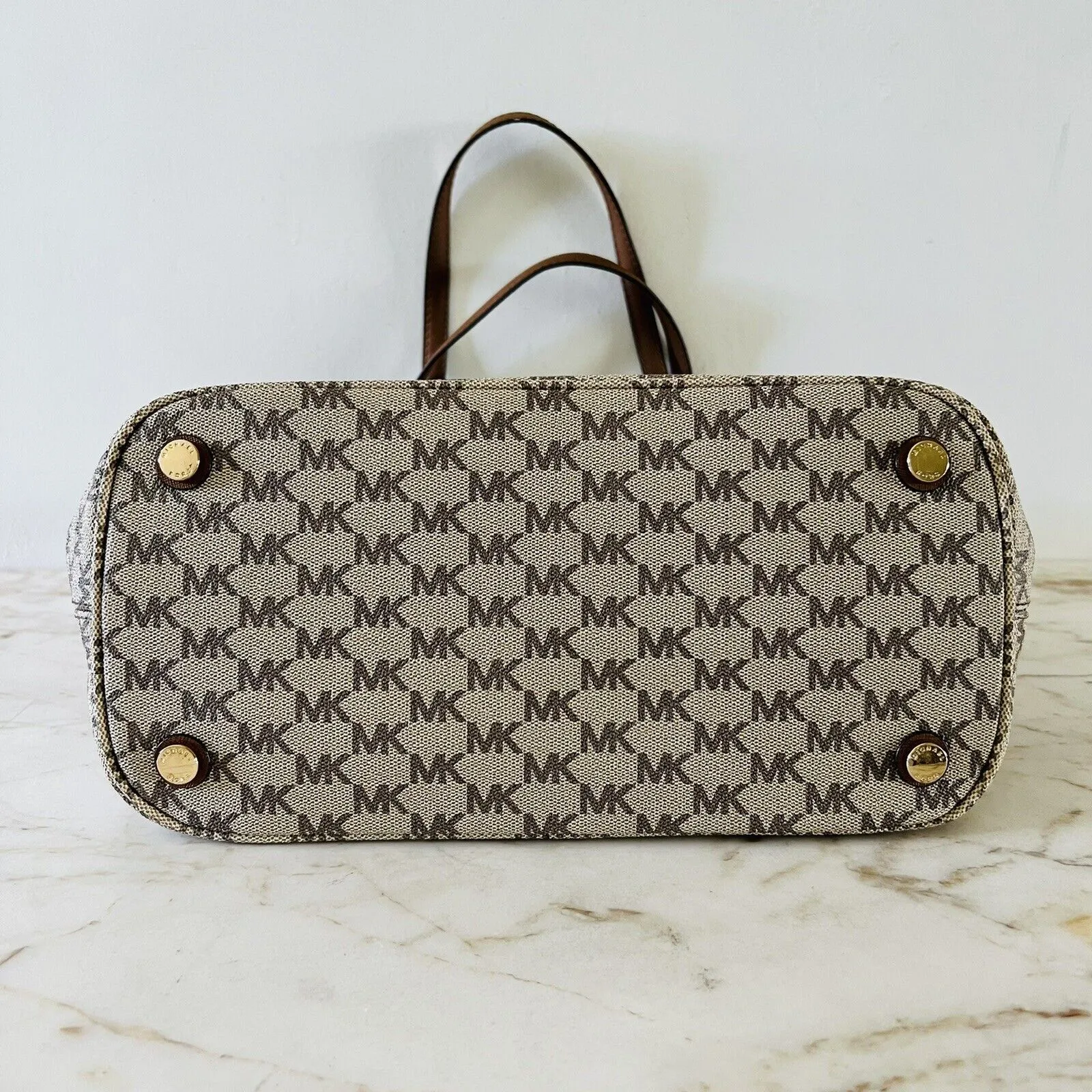 MICHAEL KORS Jet Set Item Natural Luggage Large Pocket Multi Function Tote Bag - Image 5