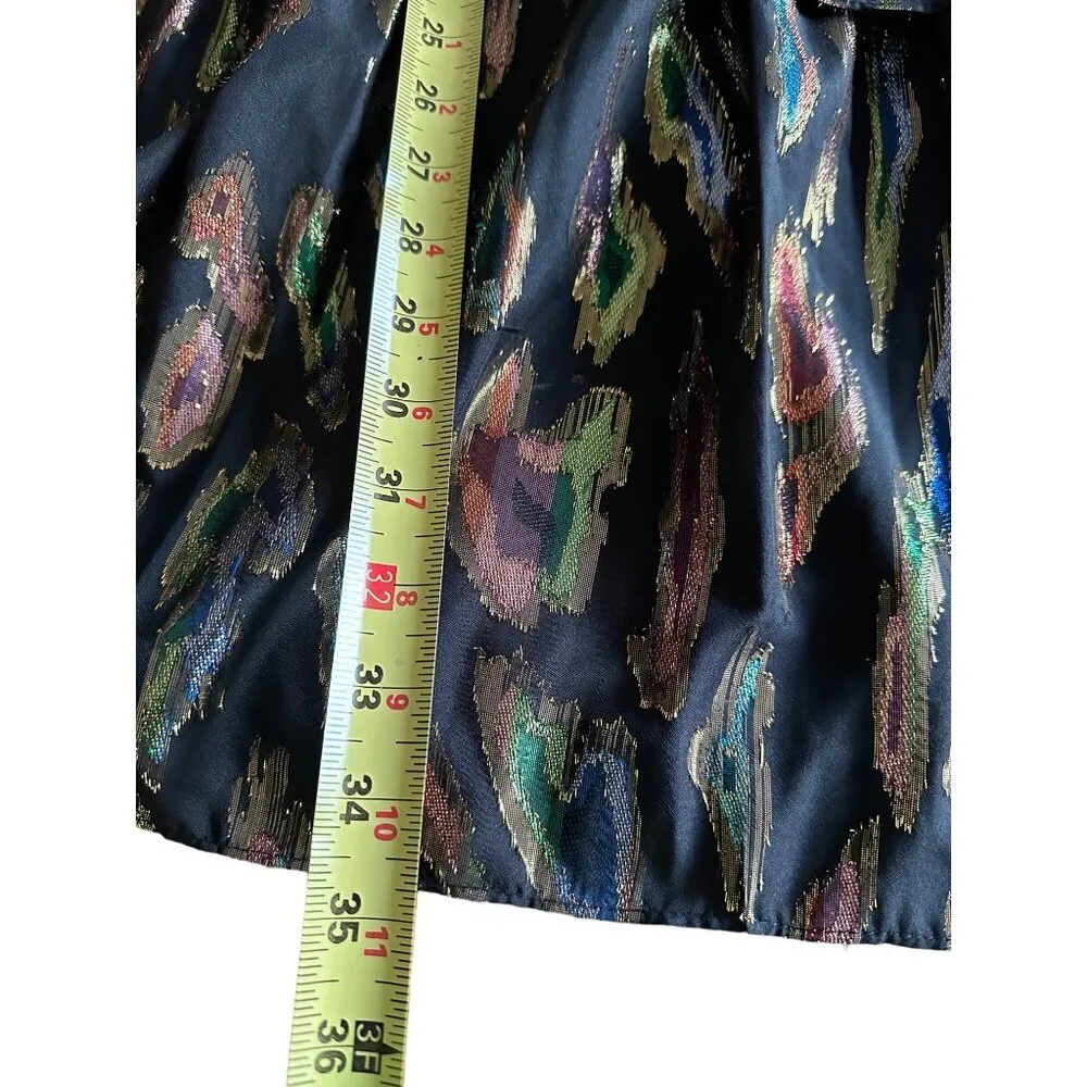 Julia Jordan Metallic Faux Wrap Belted Mini dress Tiered Surplice Neckline - Image 10