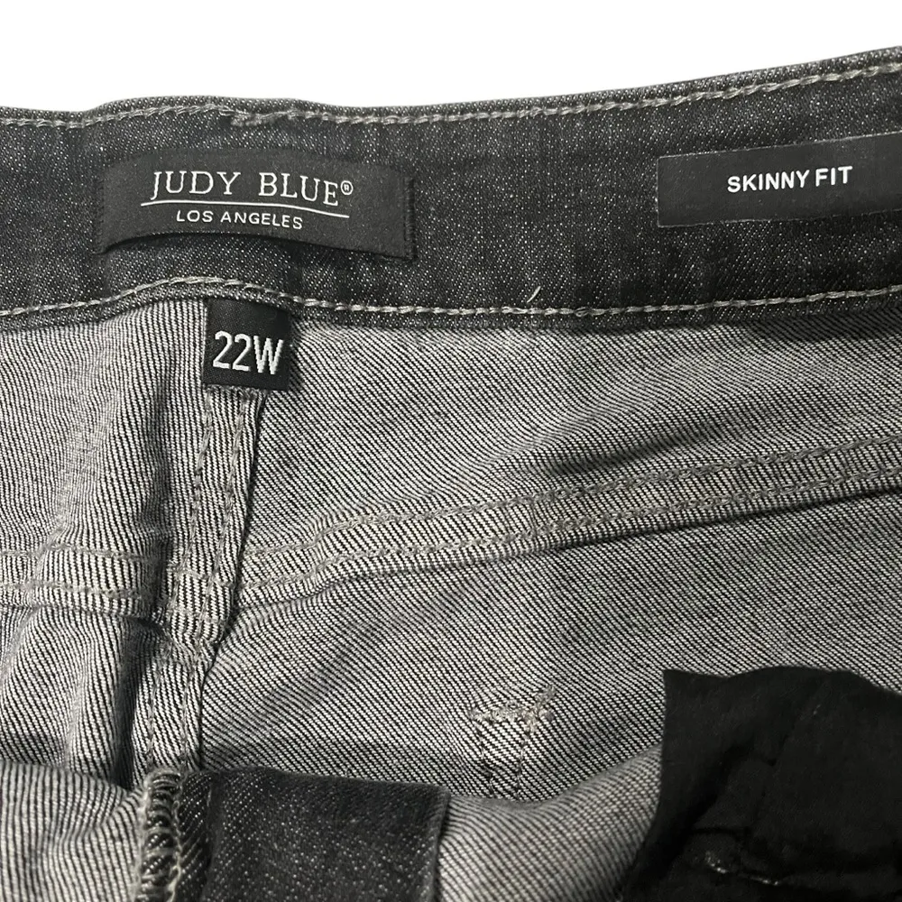 Judy Blue Jaycie Skinny Fit Let Down Hem Faded Black Wash JB88165, Sz 22W - Image 16