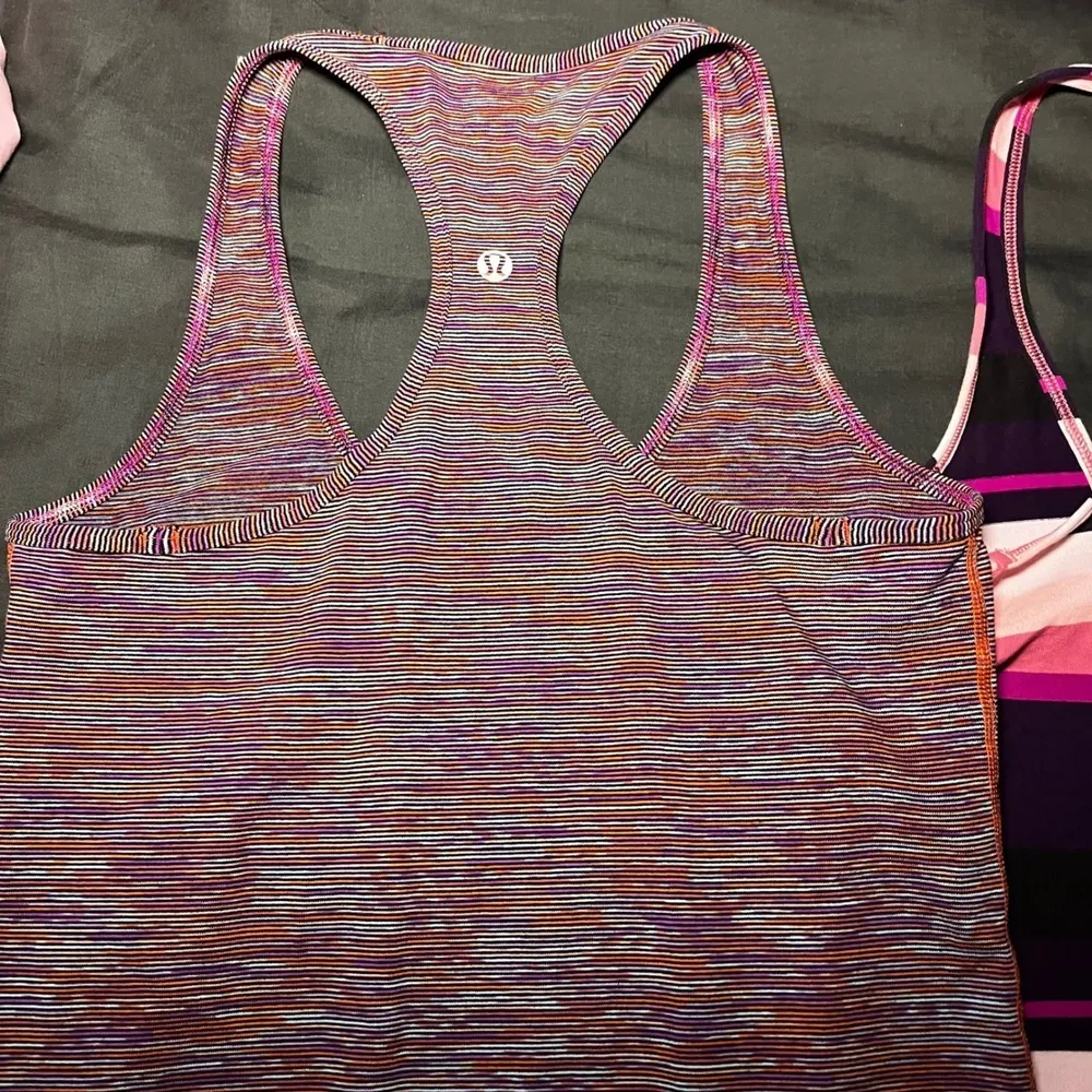 Lululemon Racerback Tank Top Lot of 3 Purple Pink Black Athletic Activewear Sz 8 - Image 8
