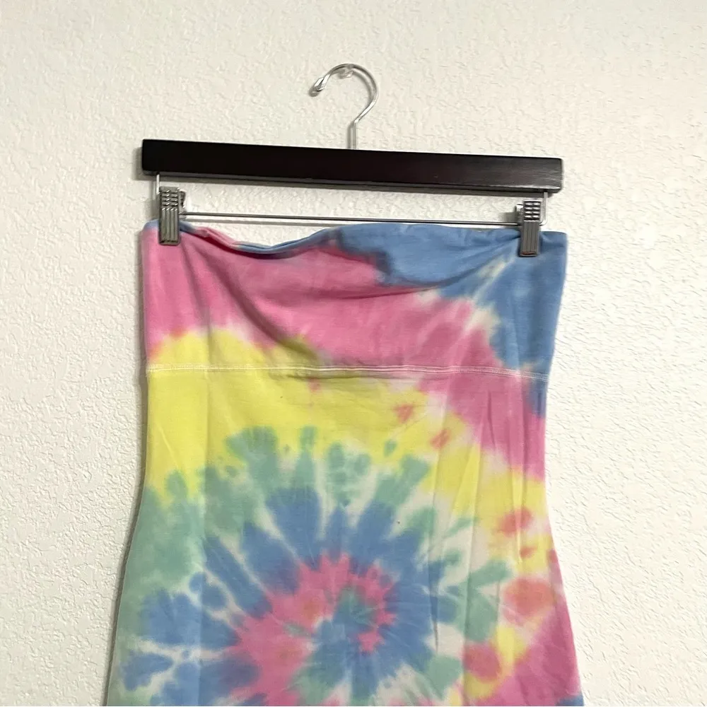 NWT Chaser Womens Tube Top Dress Tie Dye Multicolor Front Slit Size Small - Image 4