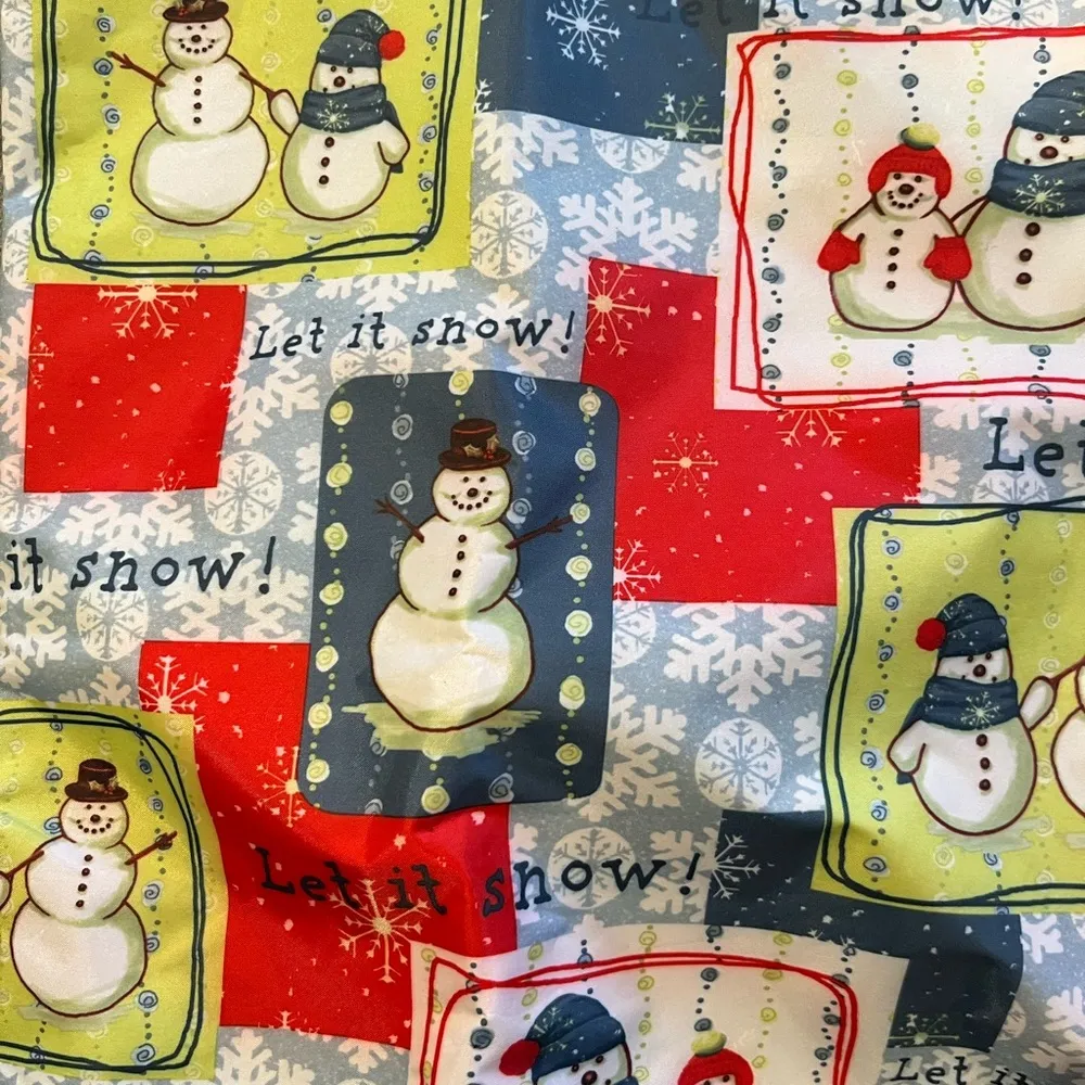 NWOT Snowman Let It Snow Double Handle Reusable Shopping Travel Everything Tote Black - Image 7