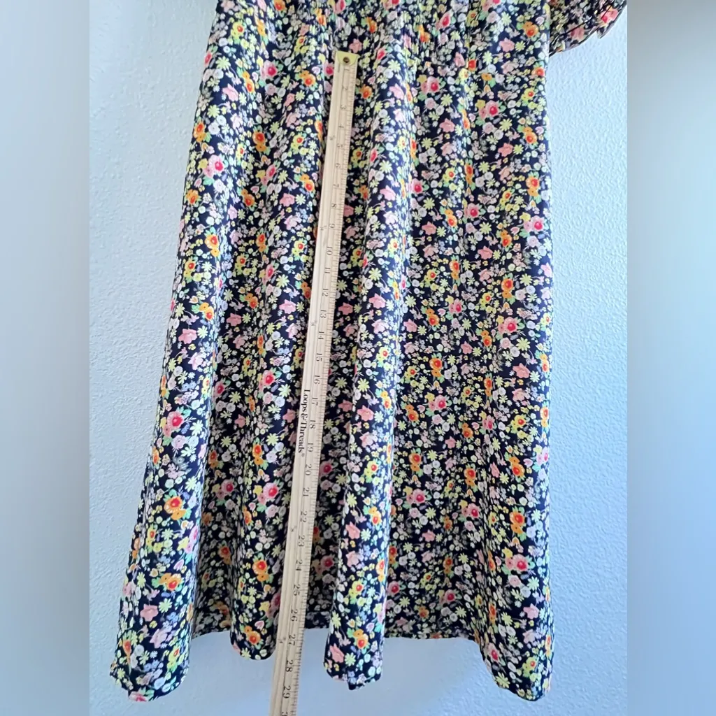 Loft midi Floral Short Sleeve women casual short sleeve Dress size 12 - Image 5