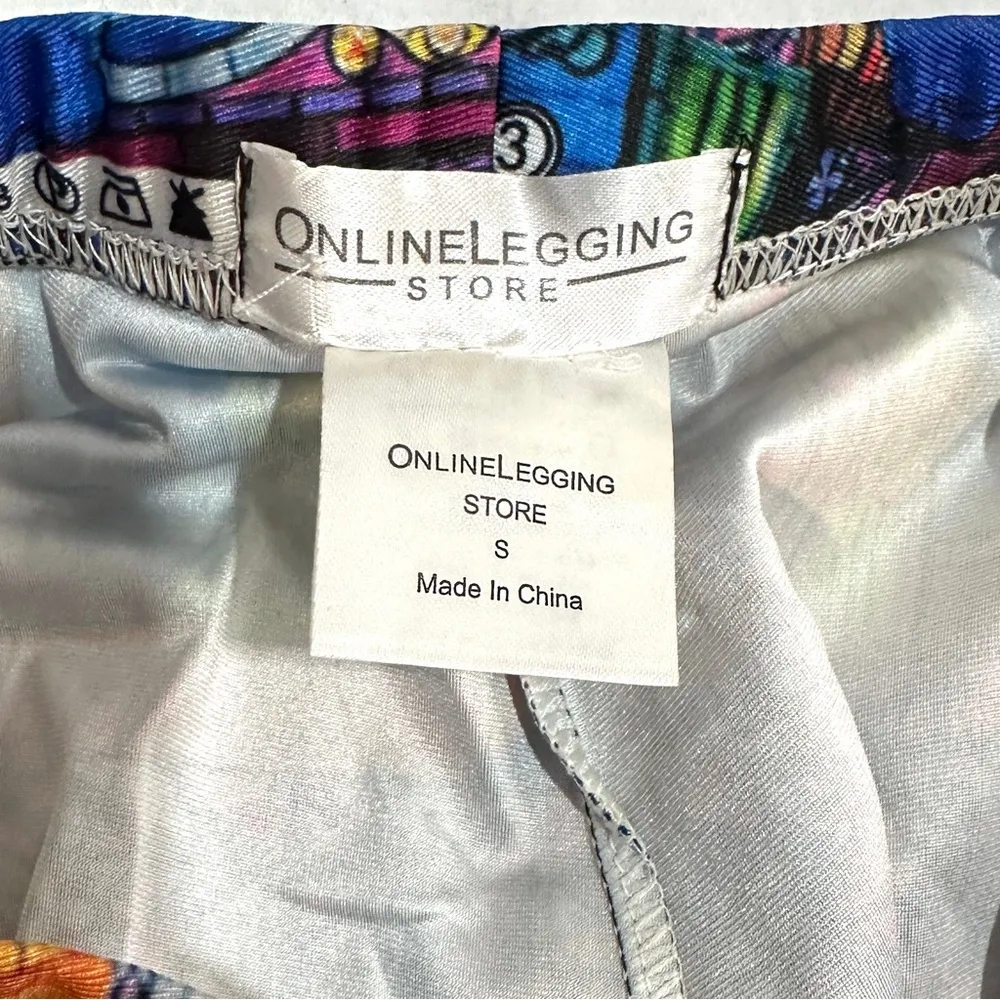 Disney Beauty & The Beast Leggings Women's S Bright Multicolor Stained Glass - Image 4