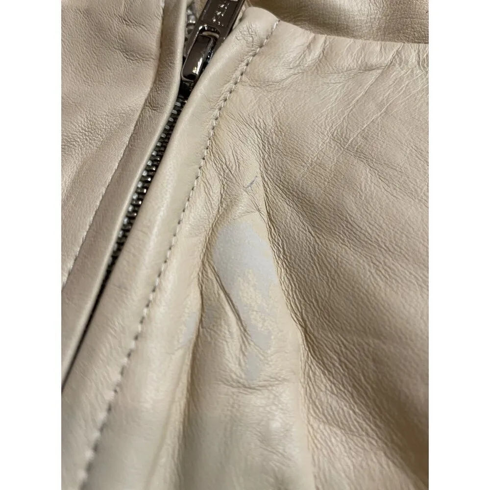 Lovers and Friends Khat Leather Mini Skirt in Ivory Small new womens - Image 7