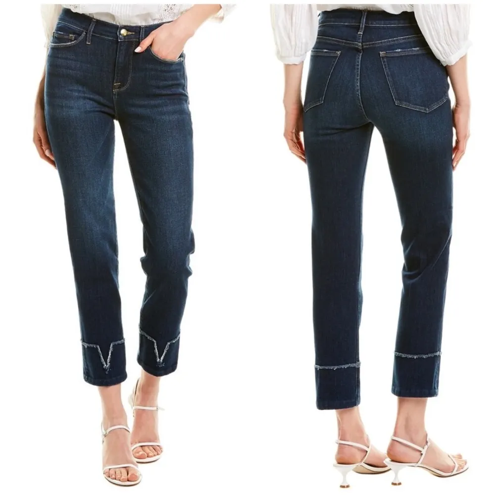 New Frame Le Nouveau Straight Leg Jeans In Overcast Wash Size 23 Style LNSVCF793 - Image 13