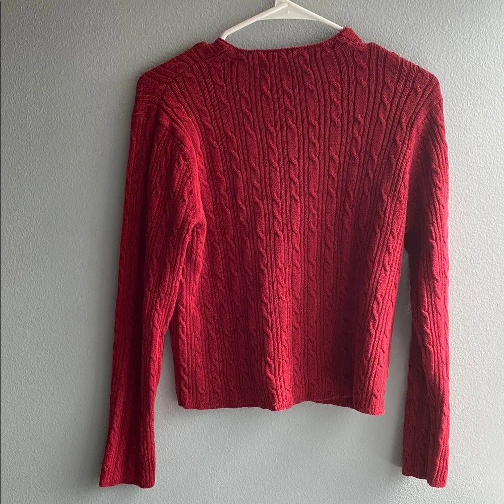 Valerie Stevens Red Cable Knit Cardigan Sweater - Image 5