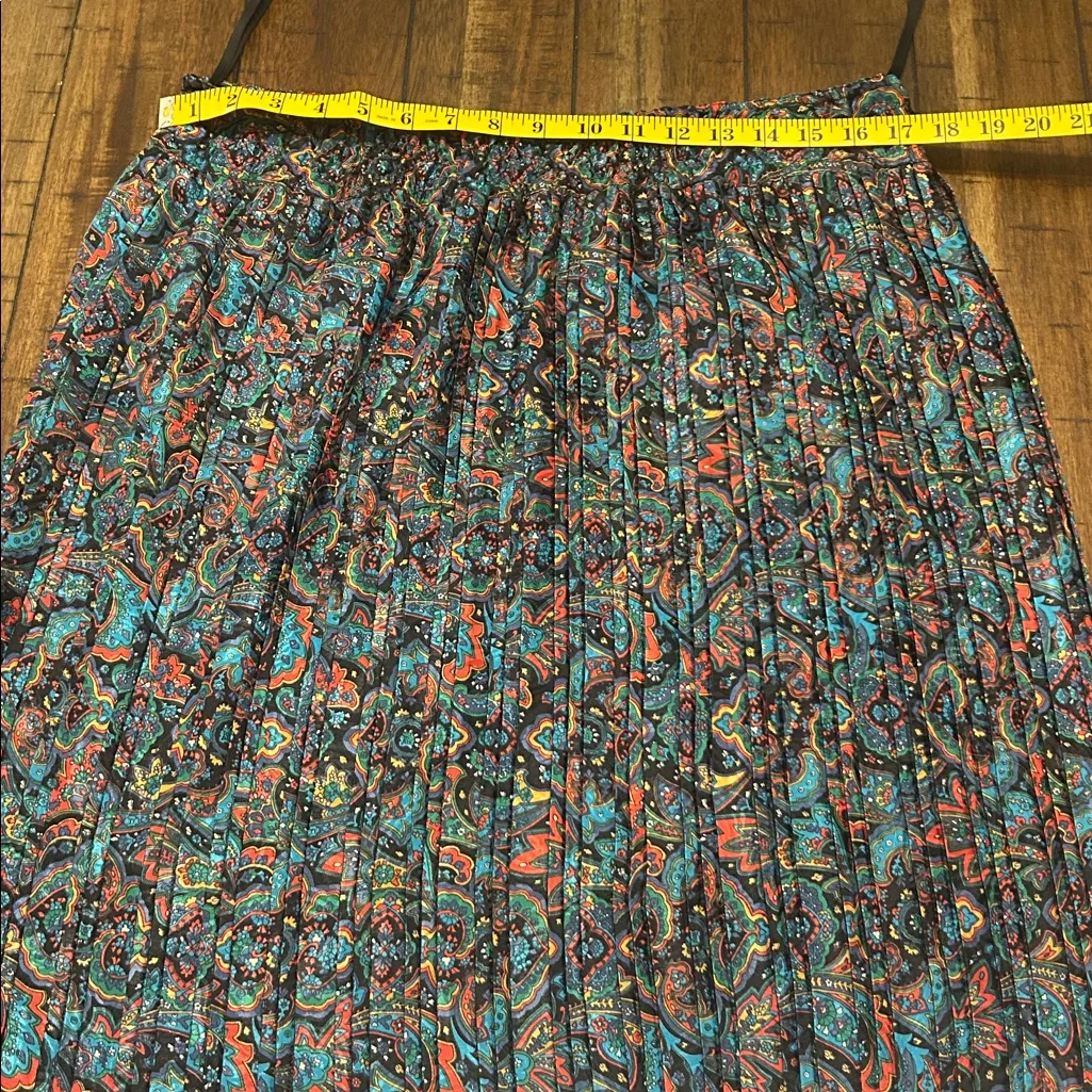 Vintage Diane Freis Paisley Top & Skirt Set Boho 80s One Size 100% Polyester Blue - Image 16
