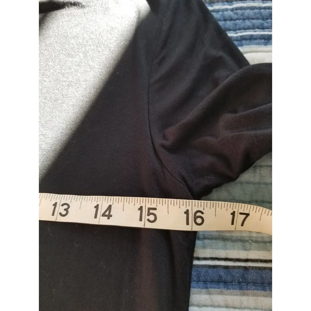 Three Dots Womens Jersey Knit Sheath Dress Long Sleeve Round Neck Black Size S - Image 7