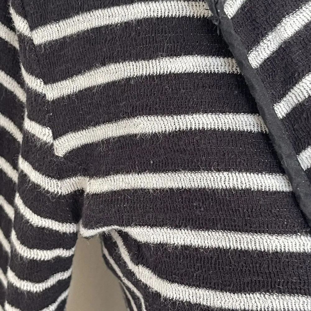 Caslon Womens Knit Blazer One Button Size XS Striped Jacket Collar Sweater - Image 6