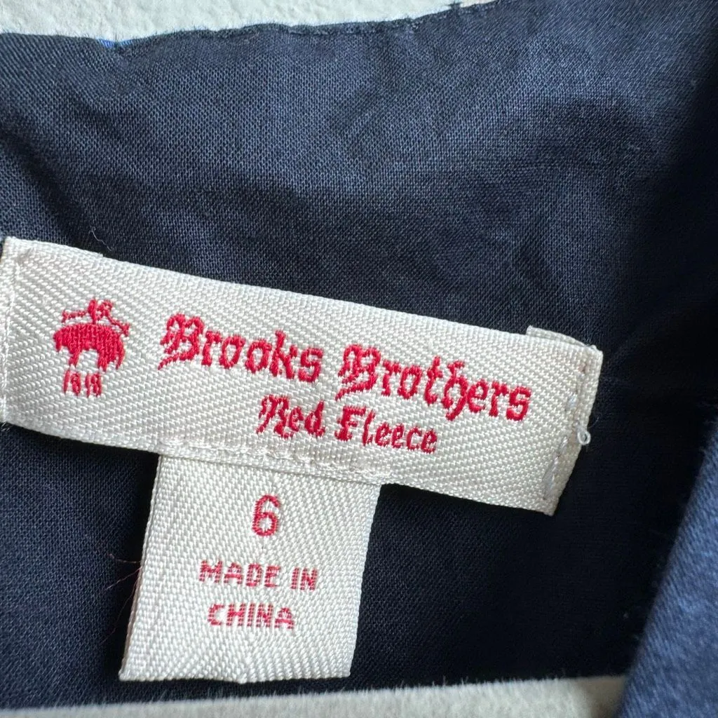 Brooks Brothers Red Fleece Preppy Blue Whimsical Floral Shift Dress Size 6 Small - Image 5