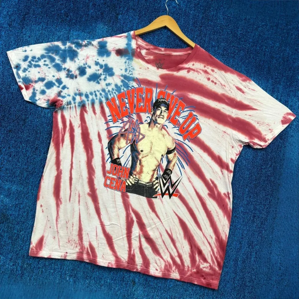 WWE Legends John Cena Never Give Up Tie Dye T-Shirt Size XXXL  - Image 2