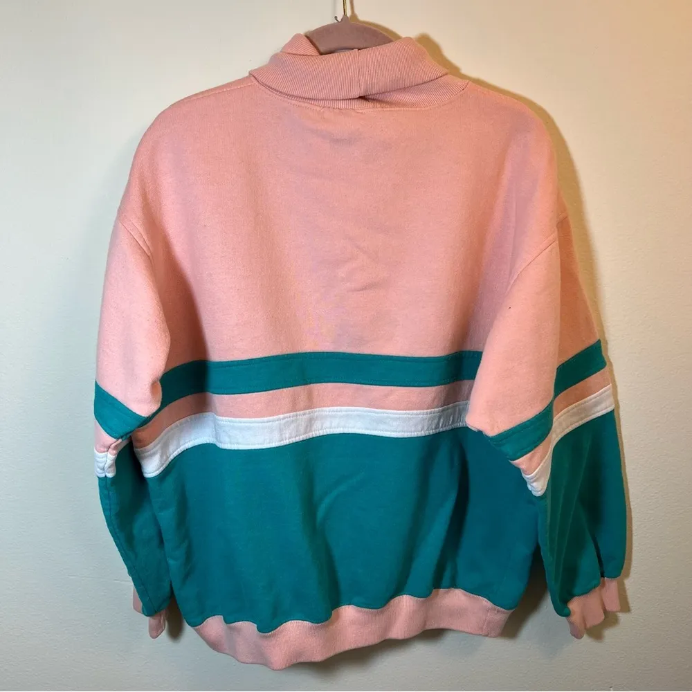 Vintage Rocky Mountains Peach Teal Turtleneck Sweatshirt Styled by Vamp - Image 9