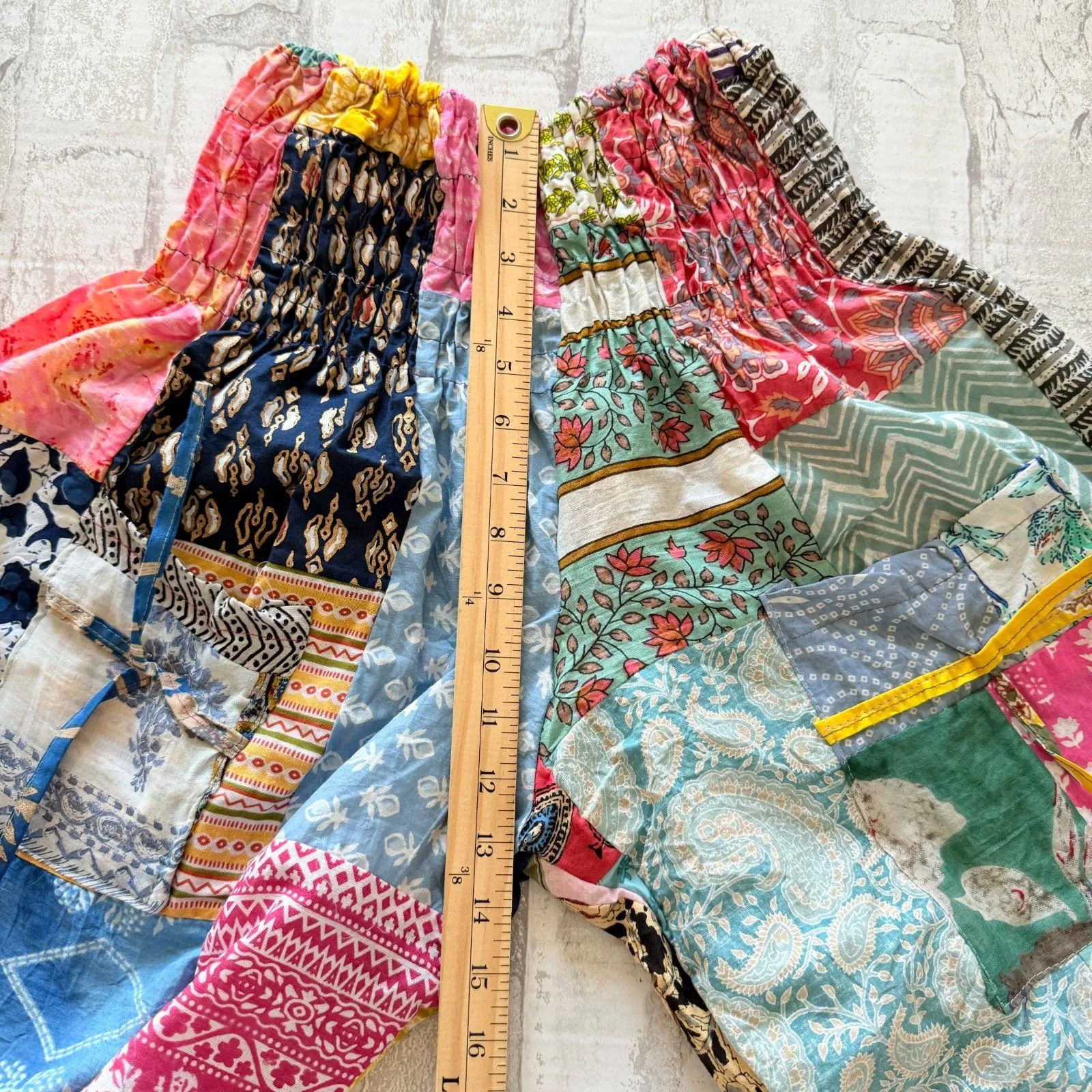 Kathmandu Imports Floral Patchwork Harem Boho Hippie Cotton India Jogger Pants - Image 7