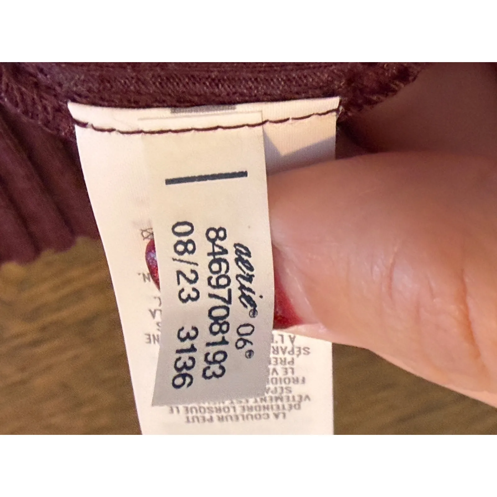 Aerie Ribbed Long Sleeve Henley Top Burgundy XS TP - Image 7