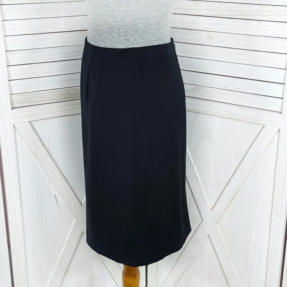 Vintage Casual Corner Pencil Skirt Black 6 Career Office Basic - Image 2