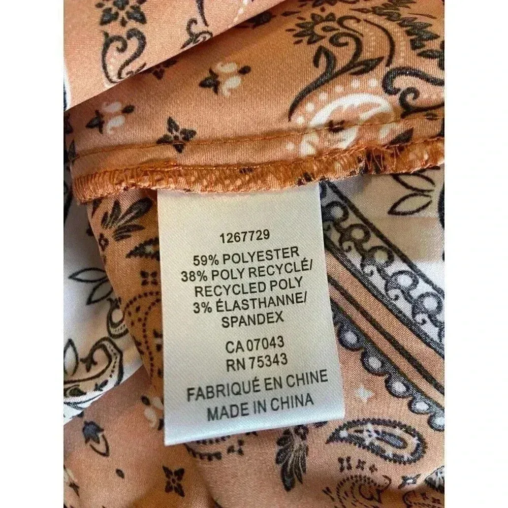 NWT Rachel Zoe Woven Boho Top Shirt‎ Wrap Blouse Sleeveless Satin Size S Bandana - Image 9