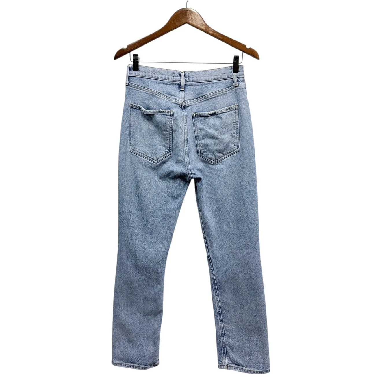 AGOLDE Riley High Rise Straight Crop Distressed Jeans in Whiplash size 27 - Image 4