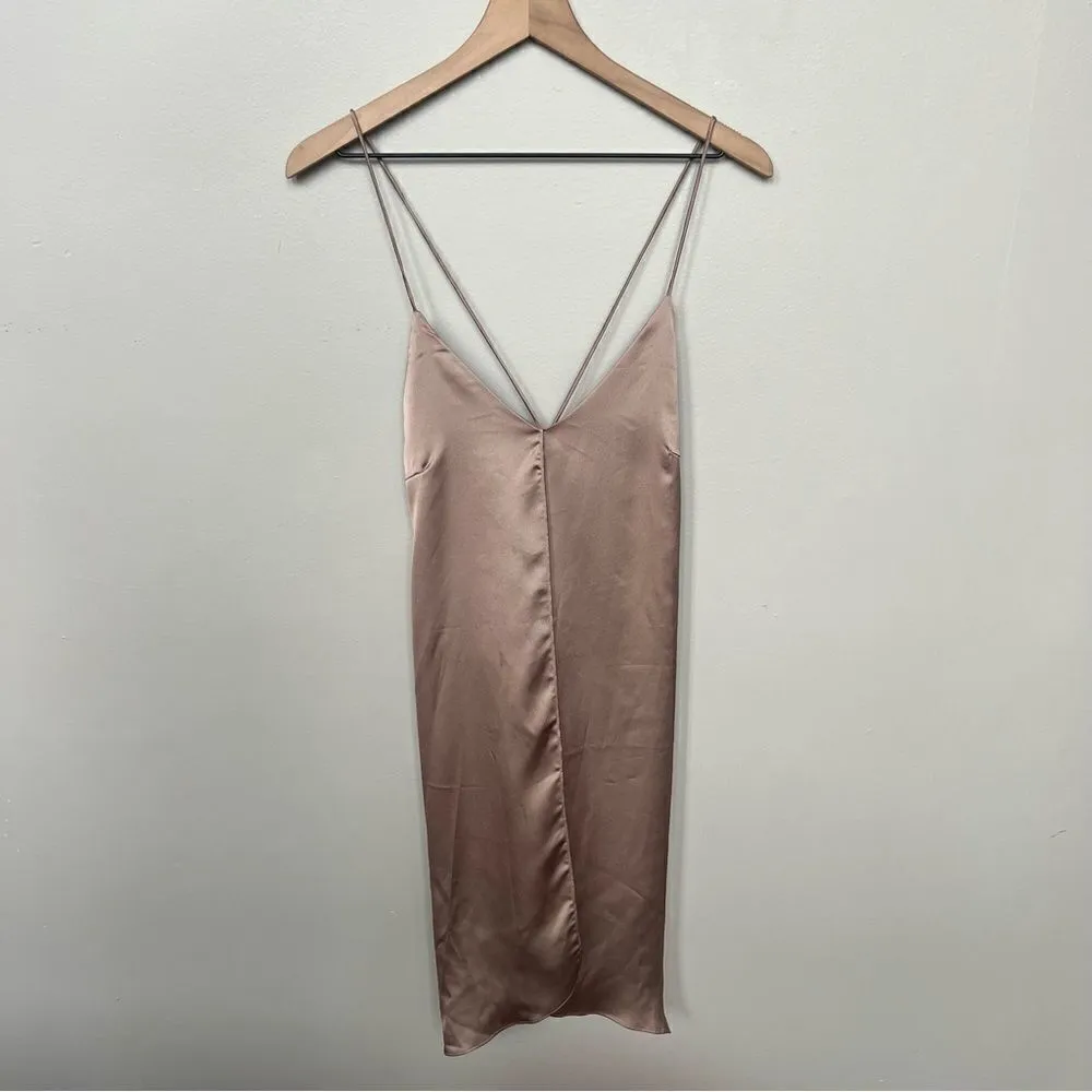 NWT Urban Outfitters Satin Tie Back Slip Dress Bronze Size Small - Image 13
