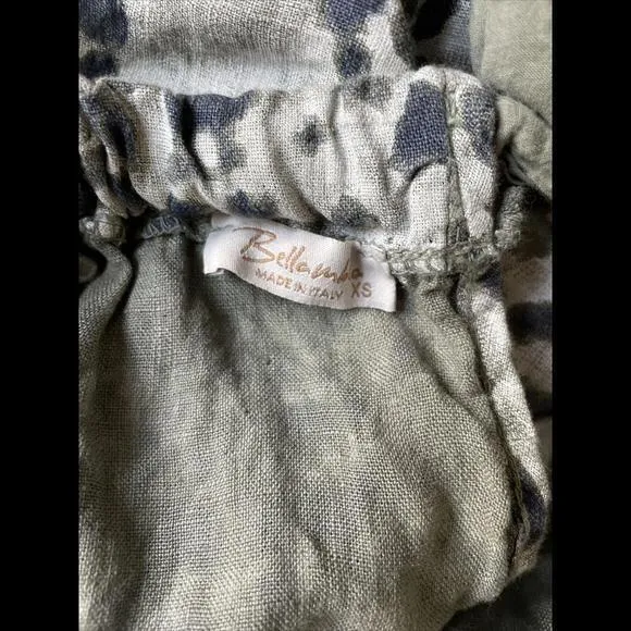 Bellambra Shift Dress Women's XS Green Blue Tie Dye‎ Linen Sleeveless Tank Midi - Image 7