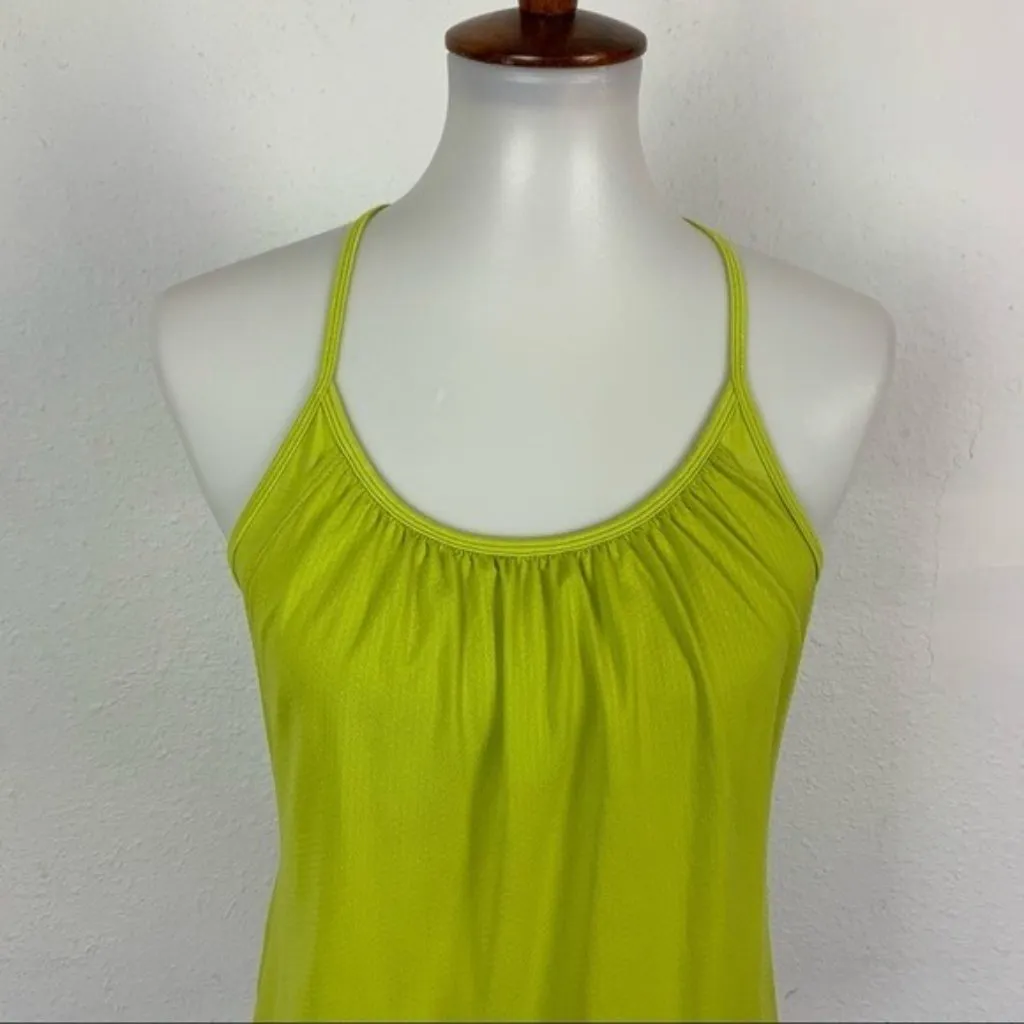 Lululemon Lime Green Racerback Tank Top Built In Bra Stretchy‎ Athleisure 6 - Image 2