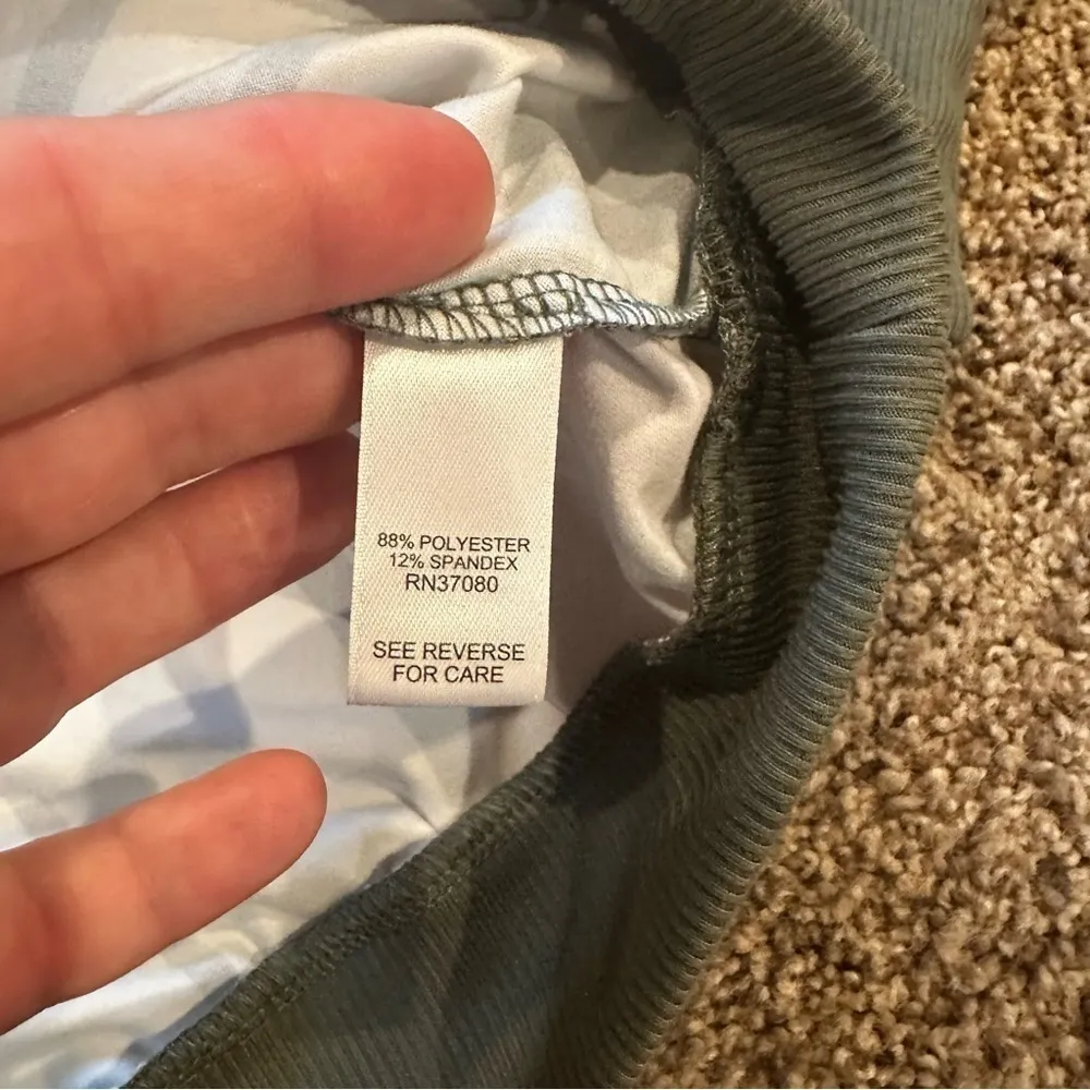 Rust Striped V-neck Polyester Top - Image 3