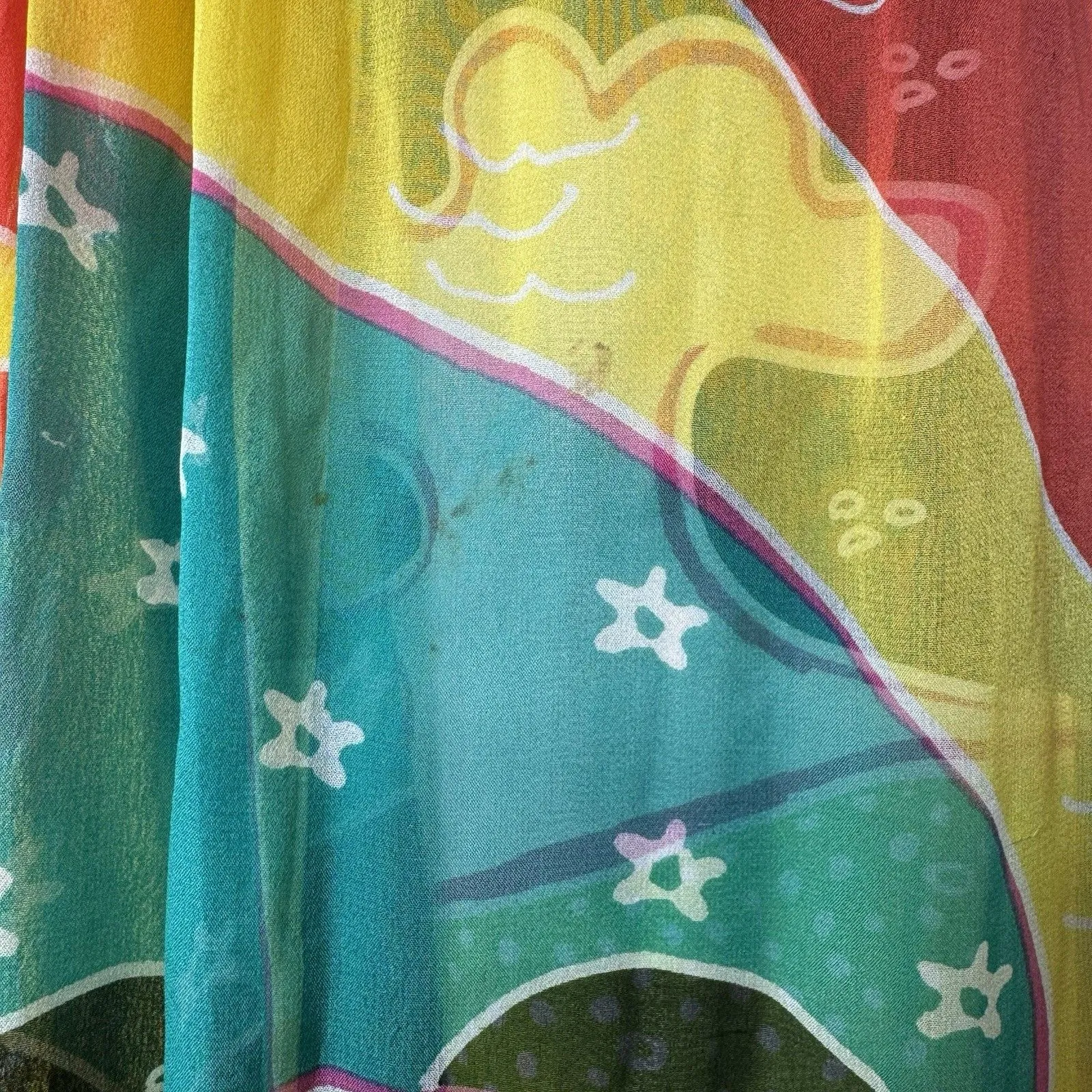 Y2K Diane Von Furstenberg Silk Strapless Dress US 6 Multicolor Artsy Fairy Hoco - Image 12