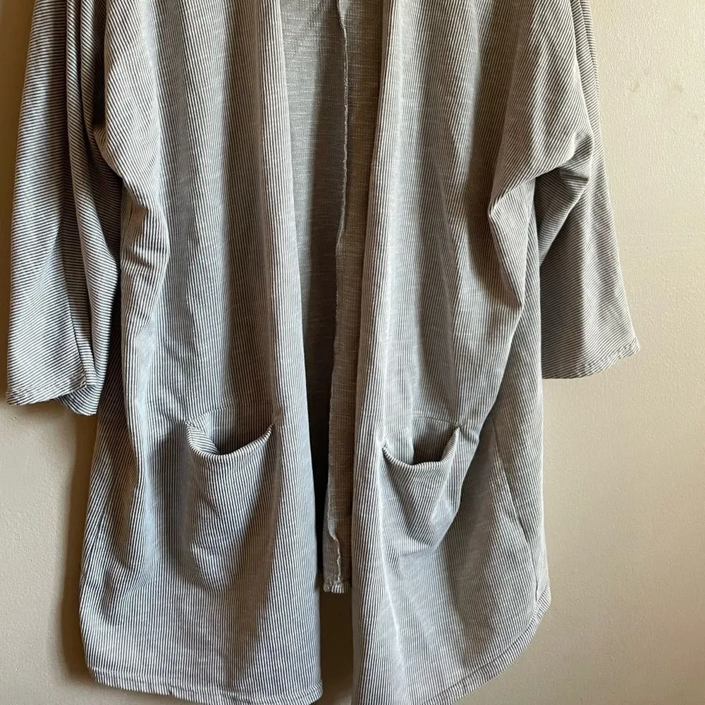 Donni womens gray ribbed knit sandwich Cardigan one size Gray Size undefined - Image 5