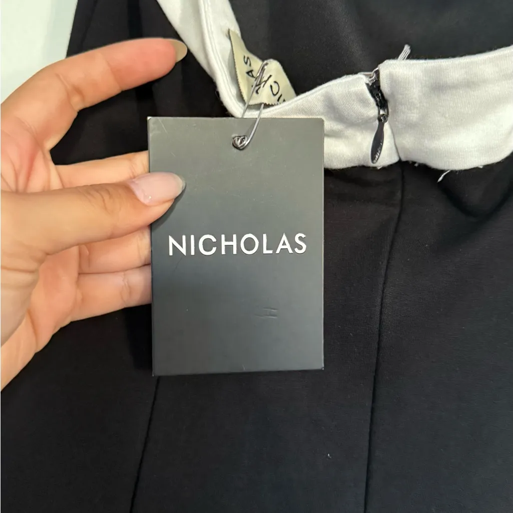 NICHOLAS Black and White Backless Dress Size XS - Image 10