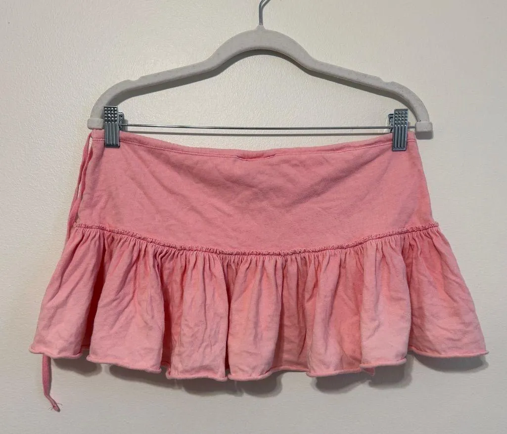 Vintage Abercrombie & Fitch Y2K Micro Mini Skirt Size Medium / Large Pink Ruffle - Image 5