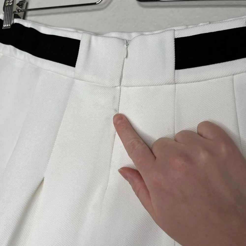 Musium Div. White Pleated Tennis Prep Logo Mini Skirt Black Waistband size 27 - Image 5