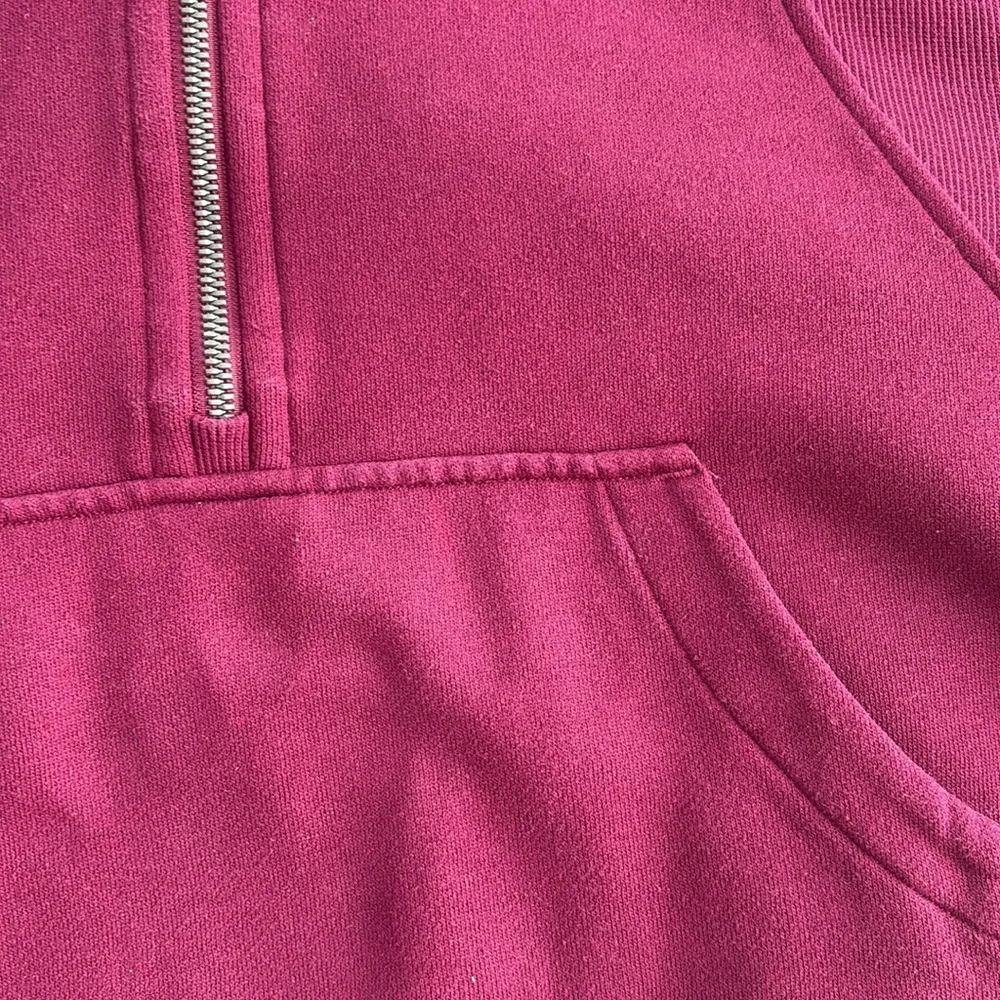 Lululemon Oversized Scuba Funnel Neck 1/2 Zip M/L W3FJ6S Magenta *FLAW - Image 7