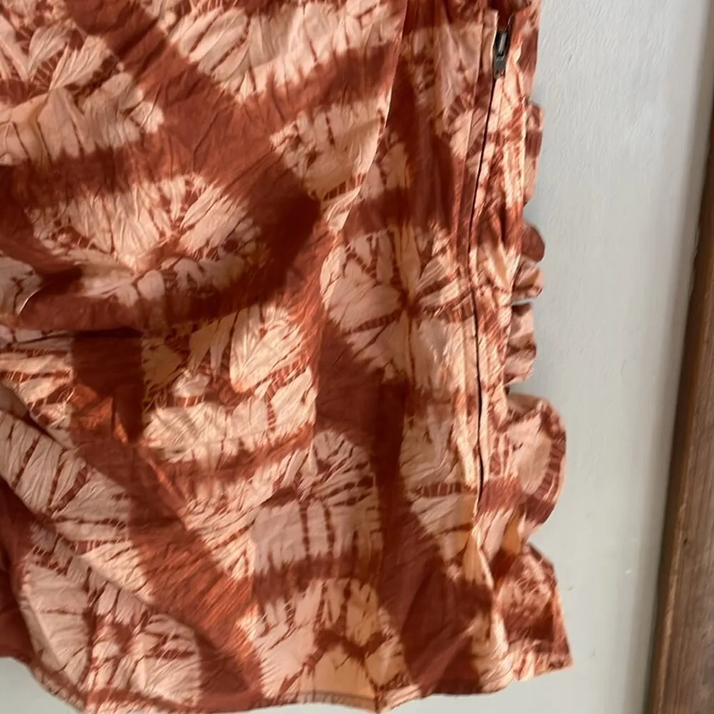 Ulla Johnson Senta One-Shoulder Ruffled Tie-Dyed Top Sequoia - Image 11