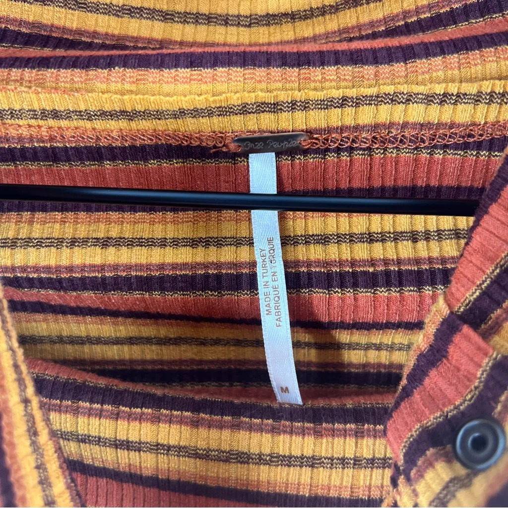 FREE PEOPLE Cape Cod Thermal Striped Ribbed Cowl Neck Size M - Image 3