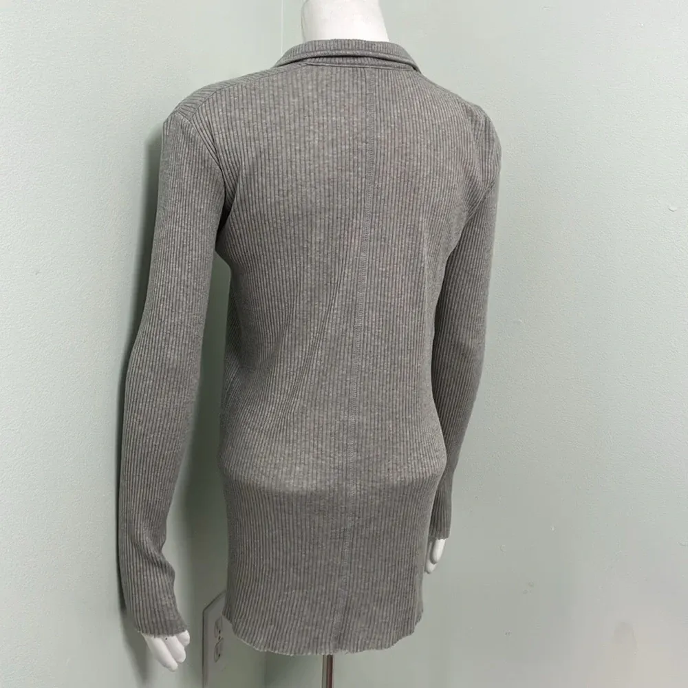 Helmut Lang Ribbed gray collared dress - Image 4