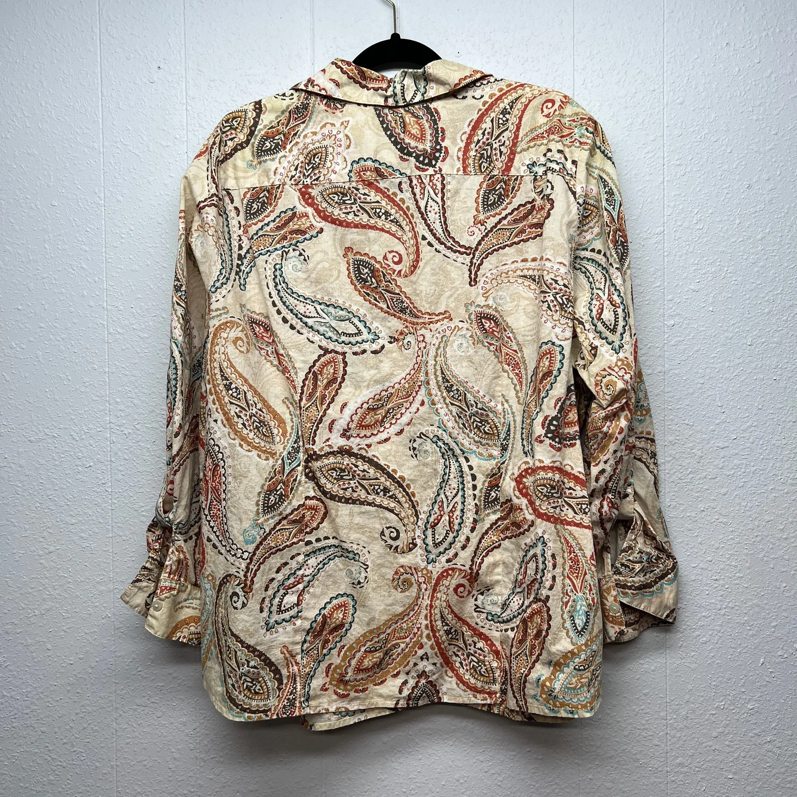 Croft & Barrow Paisley Print Shirt Womens 2X Breathable 100% Cotton Lightweight - Image 7
