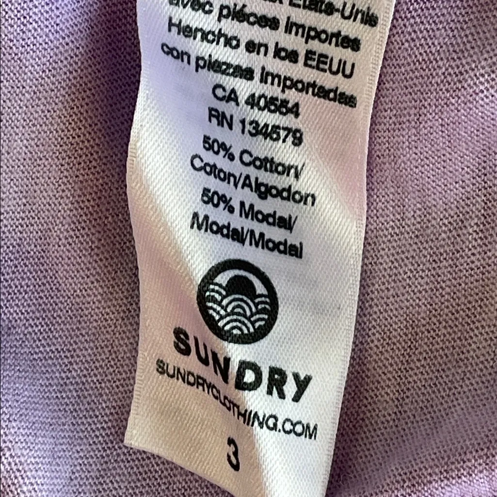 Sundry Lavender Tie-Dye long Sleeve Tee - Image 5