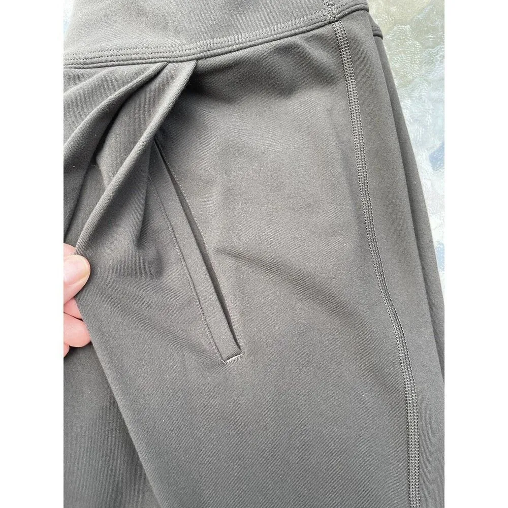 Lululemon Pants Women's Size 6 Asymmetrical Faux Wrap Front Slouchy Brown - Image 11