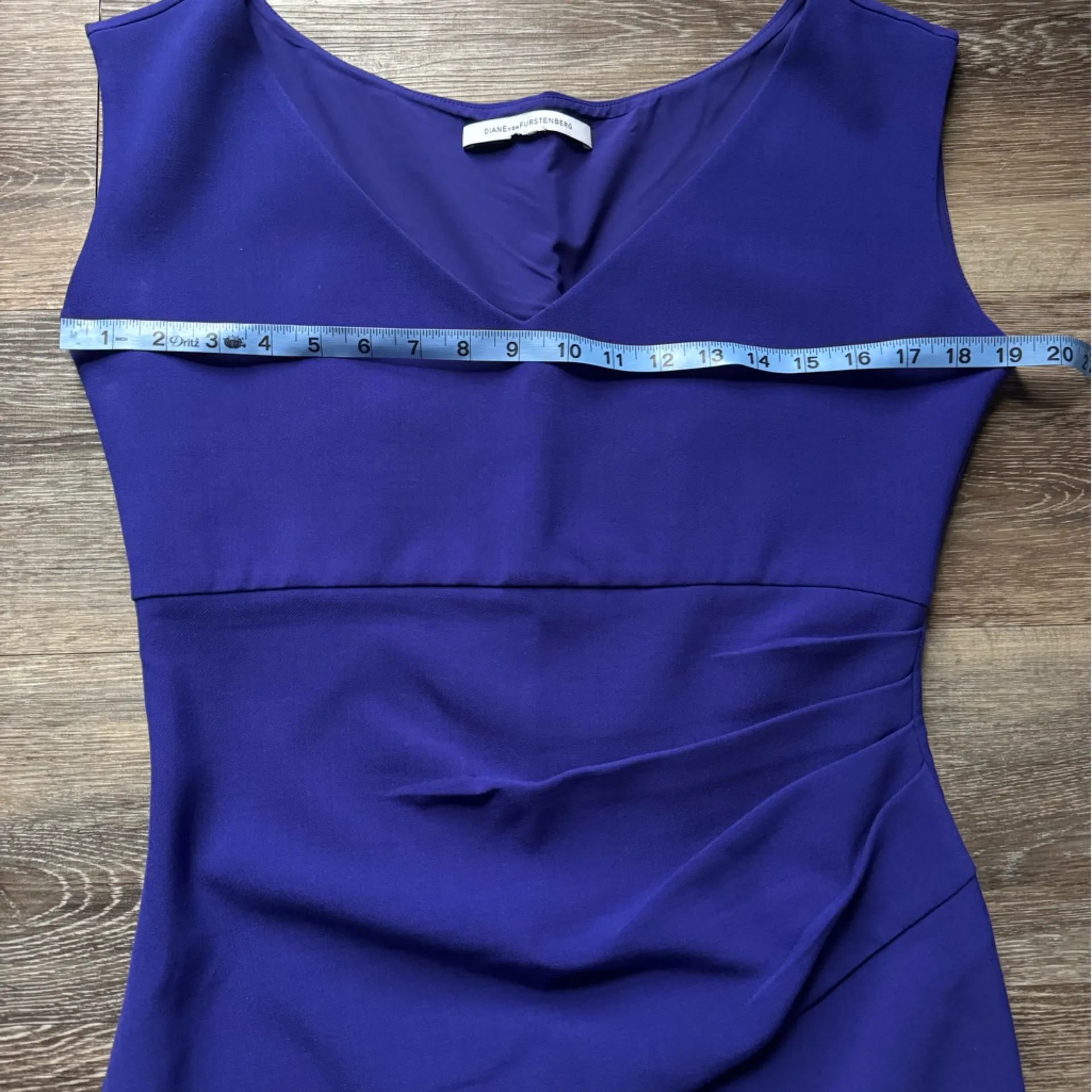 Diane Von Furstenburg Bevin Blue Mini Dress L - Image 6