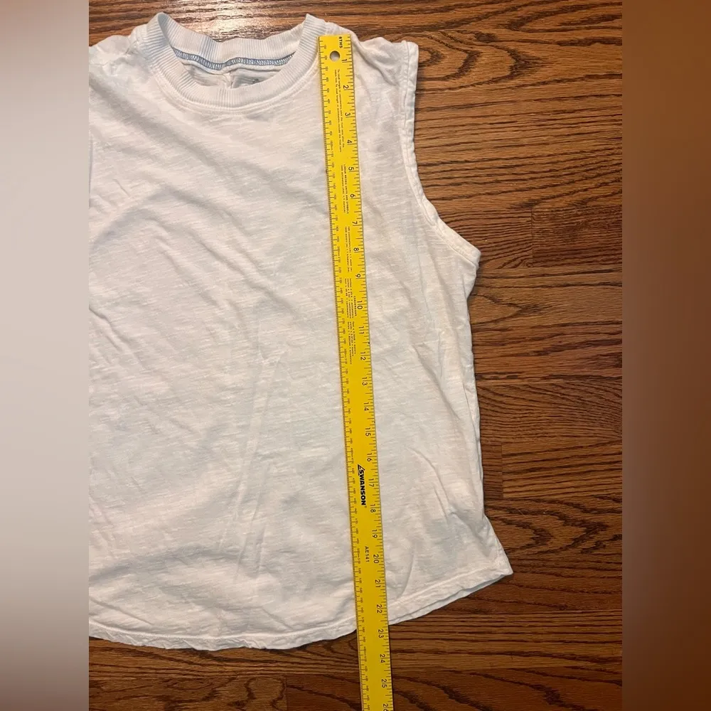 Pilcro White Organic Cotton Roll-Sleeve Tank – Size Medium - Image 9