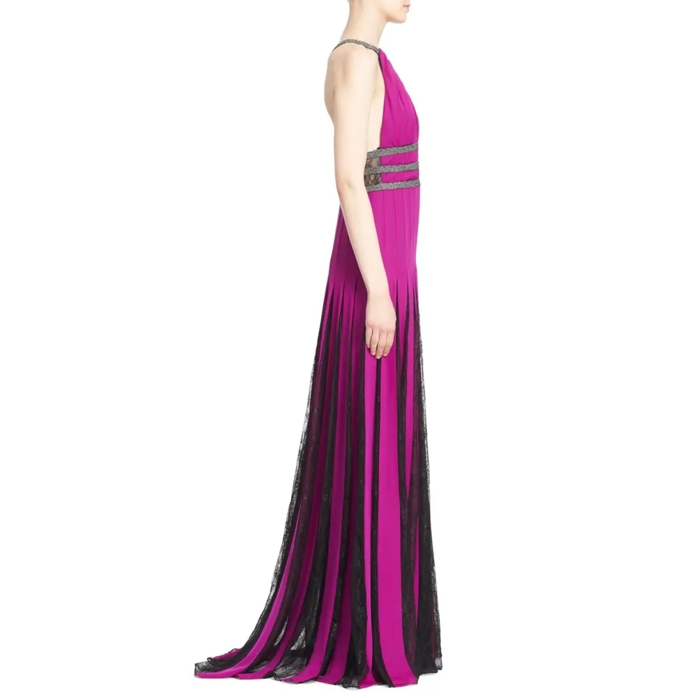 Badgley Mischka Couture Silk Halter Gown - Image 3