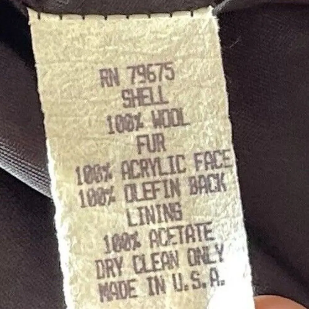 Vintage Leslie Fay Womens Sz L-XL Black Leopard Wool Long Coat Made in USA - Image 12