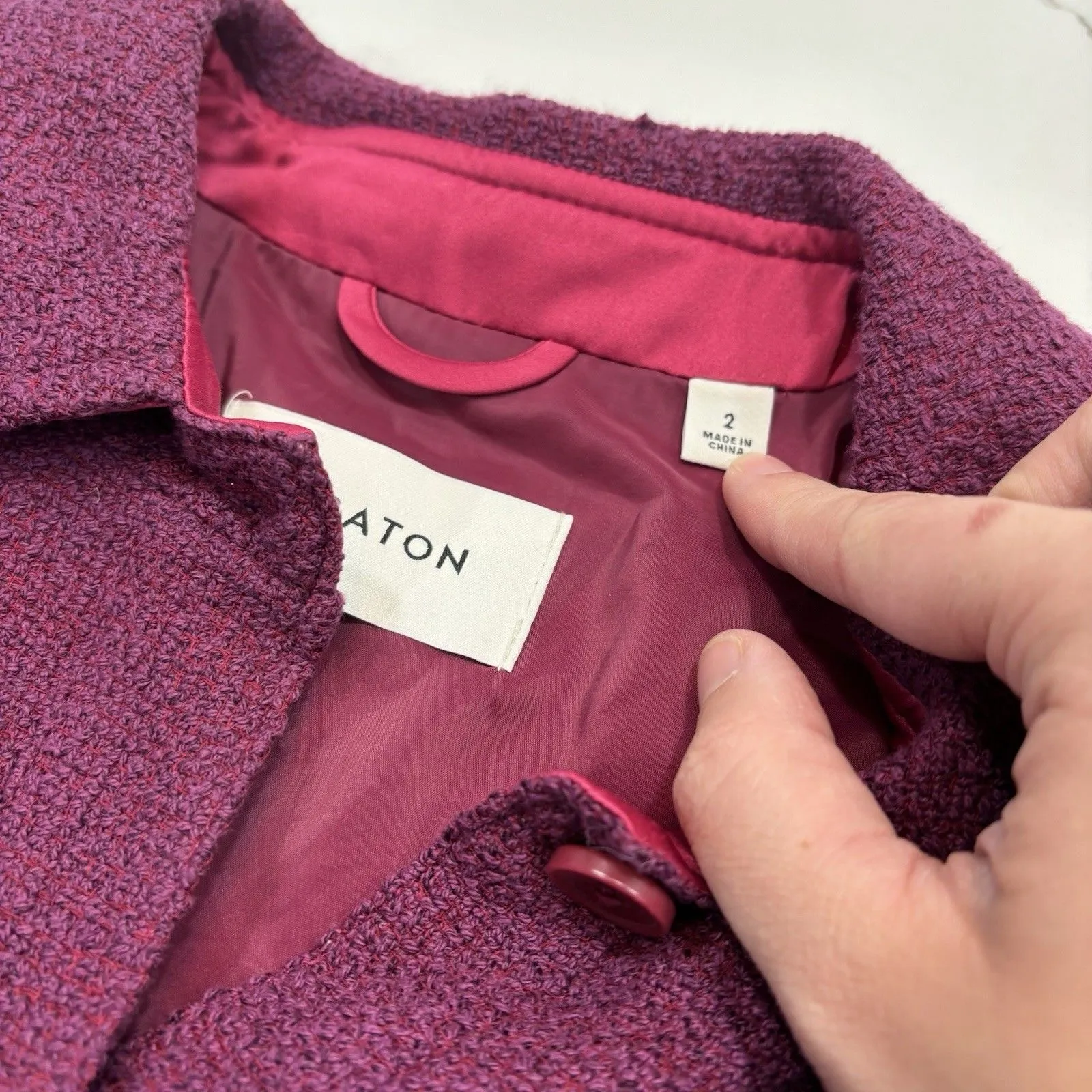 Babaton Shirt Jacket Womens Size Medium (2) Joan Elixir Purple Button Up Linen - Image 6