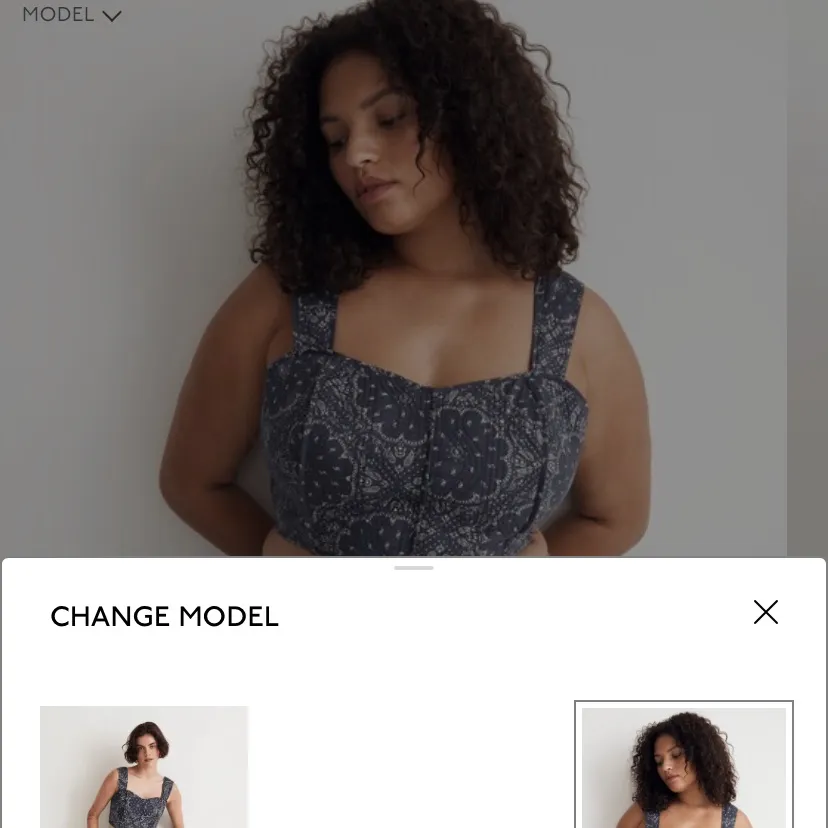 Madewell Quilted Sweetheart Crop Top Blue bandana print. 
Coastal Boho Western - Image 4