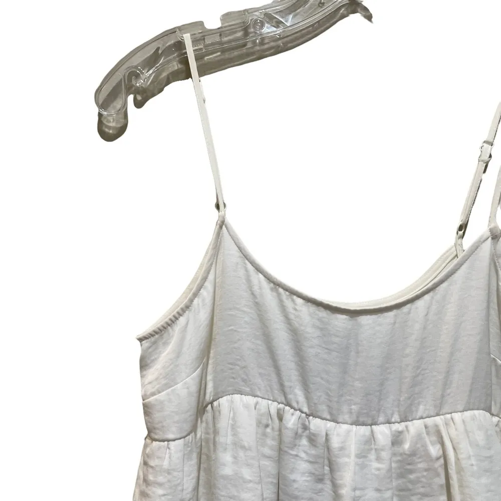Who What Wear Tiered Ruffle Tank Top Cream Size XS - Image 5