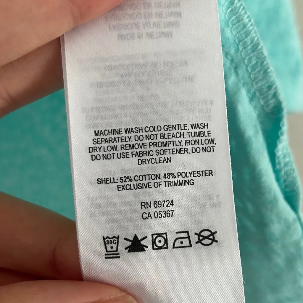 Columbia Teal Patterned Hooded 3/4 Sleeve T-Shirt Top Burnout Lightweight - Image 3