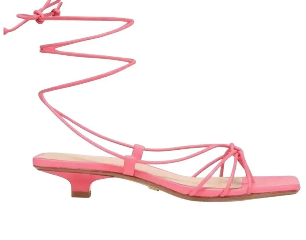 NIB! Veronica Beard Foley Ankle Wrap Strappy Sandal in Coral - Size 7.5 - Image 2