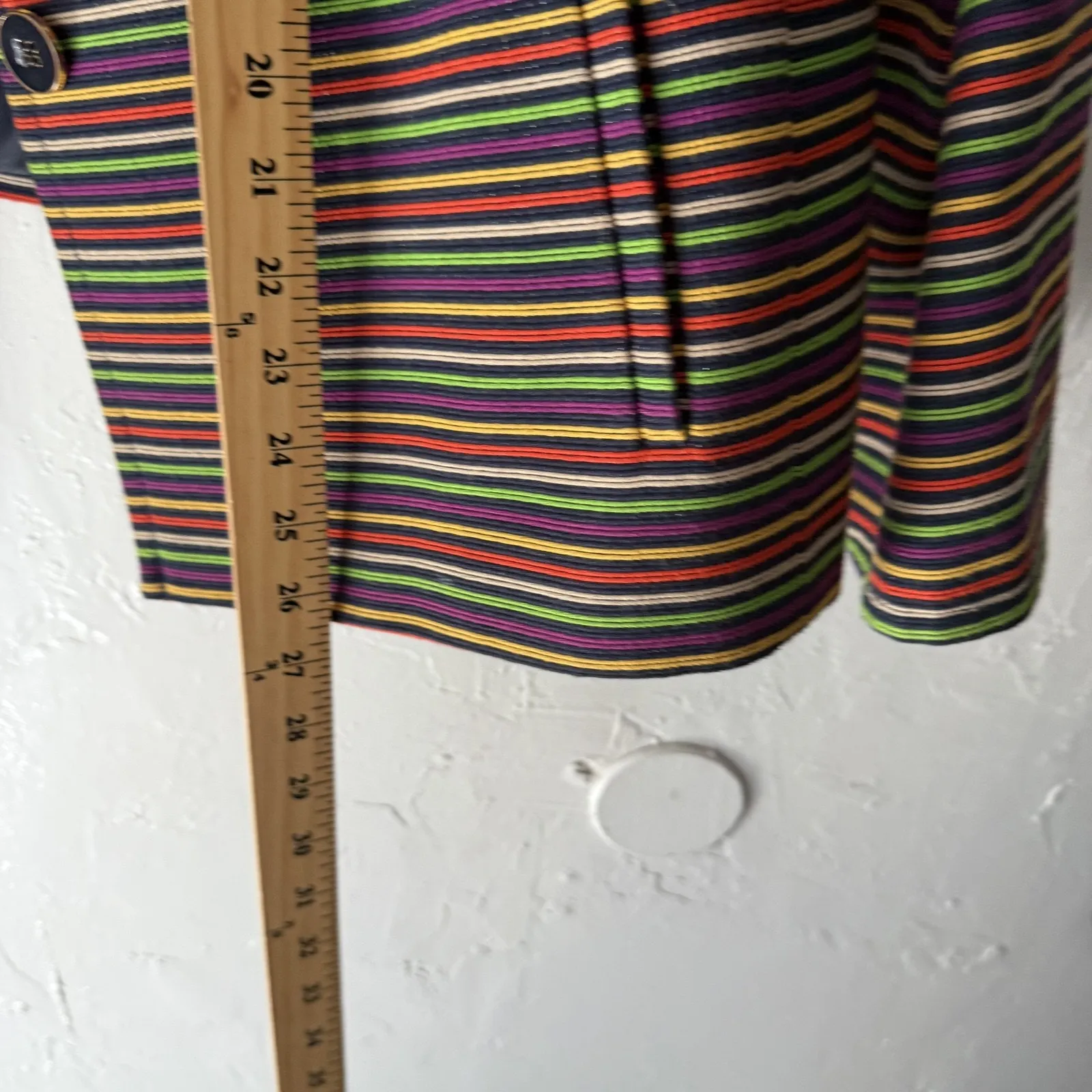 Talbots Blazer Womens 22WP Striped Two Button Lined Cotton Blend Jacket Plus Siz - Image 9