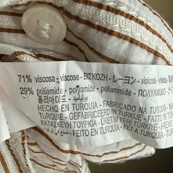 ZARA Women's Striped Button Down Shirt Long Sleeve Classic Fit Button Cuff Work - Image 4